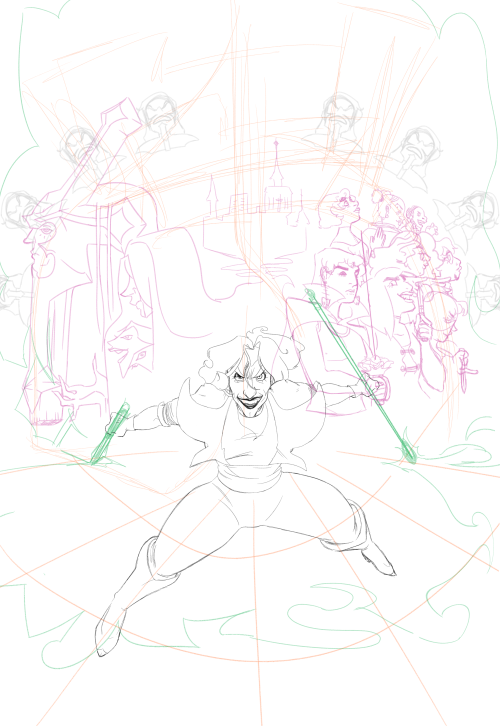 6ftslug:idk how the hell i did this but um  you’re dead! ensemble poster concept wip[You’re Dead!, a