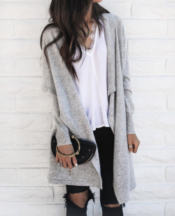 classy-lovely:  Grey Cardigan»  Sale Under บ» 