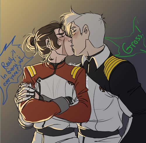 uneballe-unmort:Smoochtober Day 10 - kiss on the lipsthis is technically late but! look at this two 