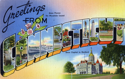 postcardtimemachine:Greetings from Connecticut 