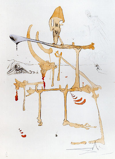 hvammar:  Salvador Dali, limited edition Visions de Quevedo prints. 1975.