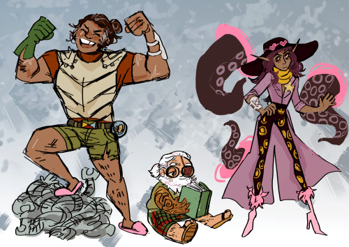 mothgeist:the boys feat. magnus’ favorite trophies, merle’s new accessory, and everyones favorite taako spell