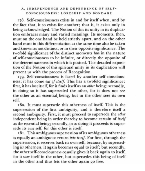 bondage text spirit Hegel and of phenomenology lordship