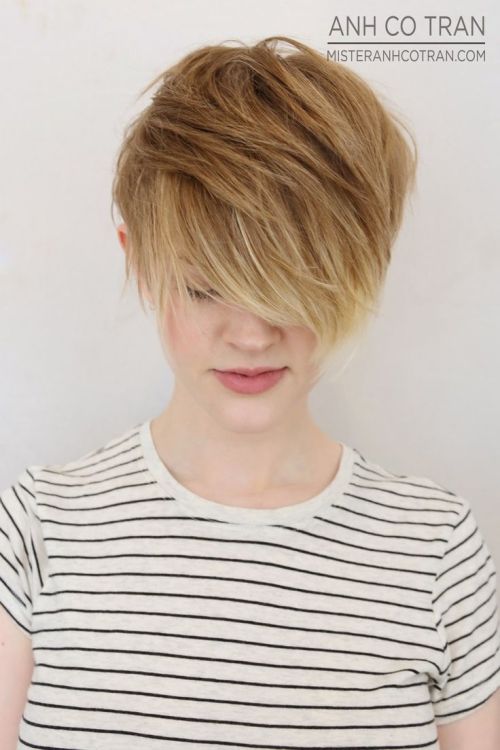 Balayage haircolor on a pixie cut