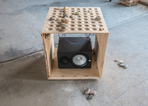 prostheticknowledge:  JamkyTech art installation by @devkidstudio is a wooden electronic musical sequencer whose inputs can be programmed by placing stones on the matrix:Jamky – postdigital drum machine. You can simply create your own drum  patterns