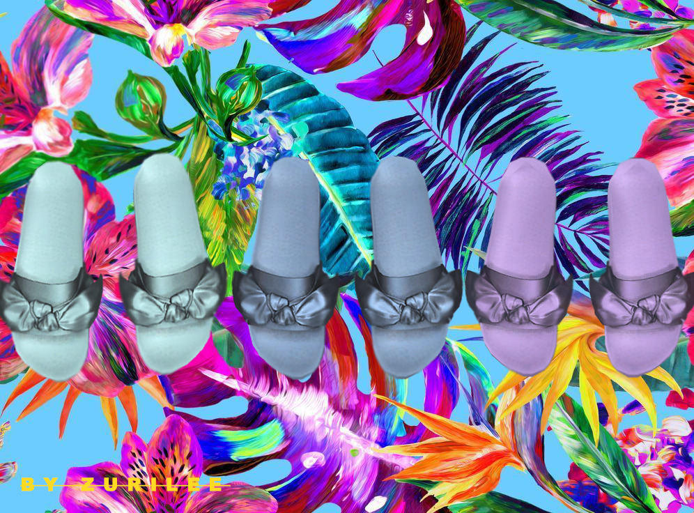 The Lee X Puma “Tropic Satin Bow Slides” are heaaa!Get yours ONLY ...