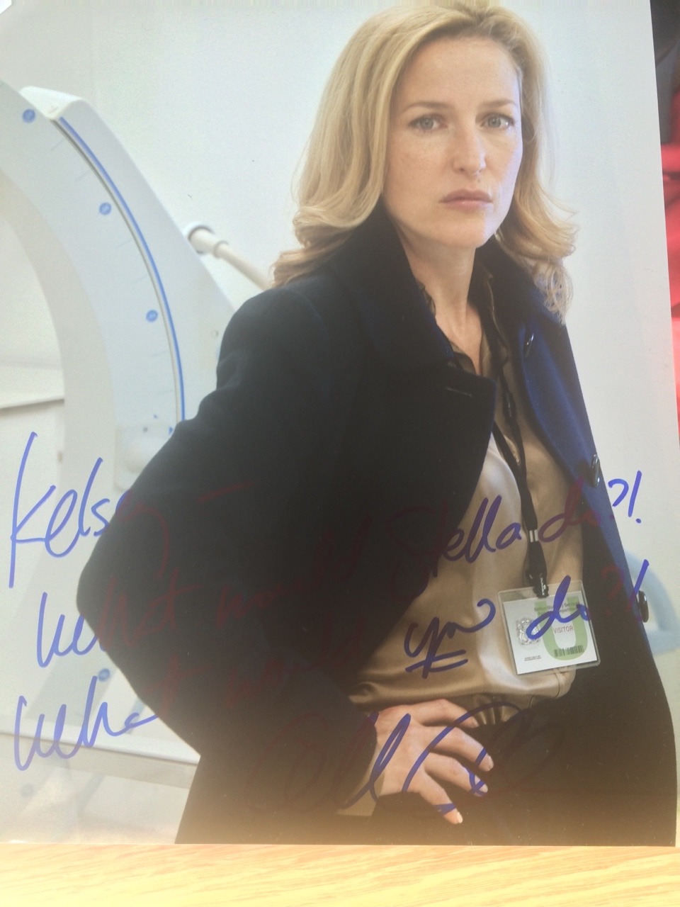 pagetbrewstar:  Today I met Gillian Anderson and told her I love Stella so much that