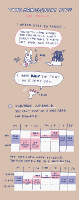 thegamebunny: harmonicacave:   lisakogawa:  TIME MANAGEMENT STUFF / TERM 7  I’ve got a lot of questions about this during my Art Center time, so I drew it ! This system came from when I had to manage my time during art high school (8am-5pm everyday)