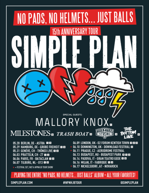 Mallory Knox, Milestones, Trash Boat, Four Year Strong and The Bottom Line will be joining Simple Pl