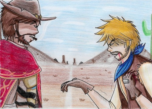 Did a project at school almost 2 years ago about a duel between a cowboy and bandit. Chose Mccree as