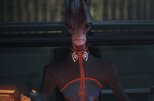 Salarian NPCs from the Legendary Edition of Mass Effect 1.