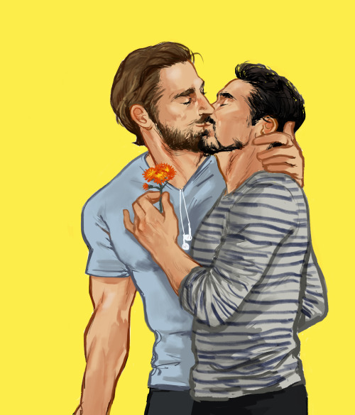 mrsgingles:Steve sometimes brings Tony a flower from his morning jog and Tony loves it more than he 