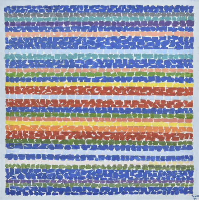 Alma Thomas,   Air View of Spring Nursery #Alma Thomas #visual art: when Black artists create #color theory #and against the haze of the afternoon the softest light  #texture: a feeling