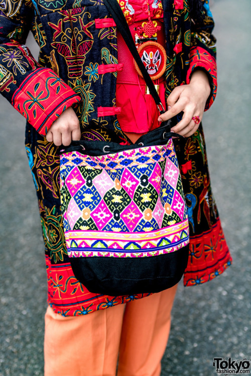 tokyo-fashion:17-year-old Wasabi and 21-year-old Miochin wearing super colorful Harajuku street styl