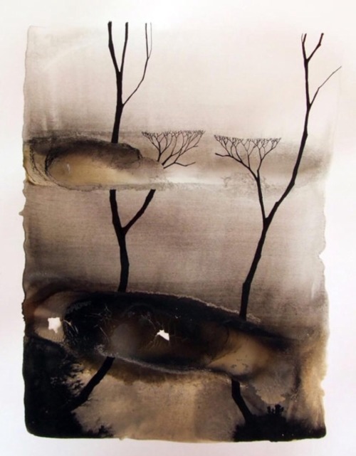 Pablos Herrero aka Pablo S. Herrero (Spanish, b. Spain) - 1: Images Of Drought, 2011 Chinese Inks, W