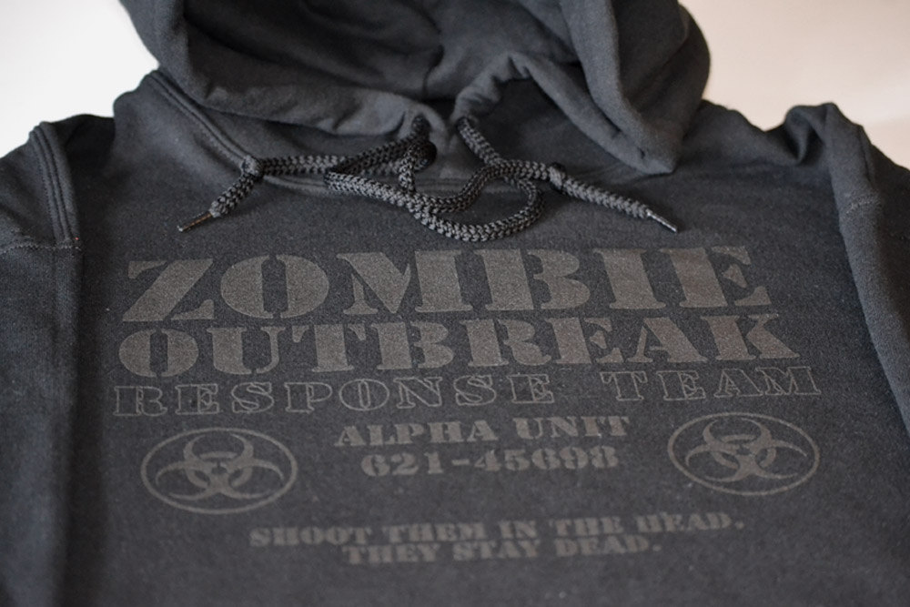 zombiefreakfest:  Zombie Hoodie Outbreak Response Team undead hooded sweatshirt dead