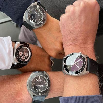 Instagram Repost
ralftech_official  When you meet good friends… Featuring WRVs Automatic Chronograph Tachymètre, WRV Hybrid, WRX Automatic Millenium and WRX Hybrid Millenium for French Navy special forces Commando Hubert… Wow! [ #ralftech #monsoonalgear #divewatch #watch #toolwatch ]