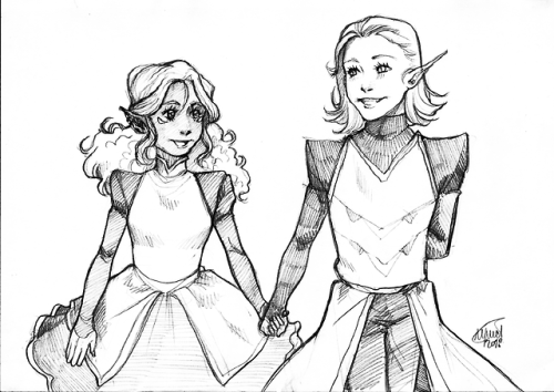 phydiaart: I was at a Star Wars con, but I doodled kid!Allura and kid!Lotor because why not :D