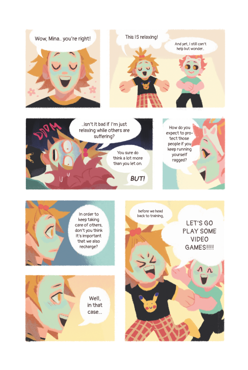 self-care with mina and denki! :’) this is one of the comics i did for @recoveryzine! lef