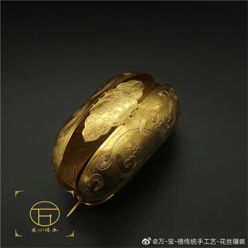 hanfugallery:golden guan for chinese hanfu by 万宝德传统手工艺花丝镶嵌