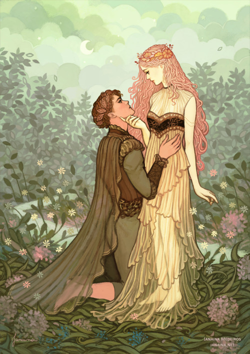 janainaart:La Belle Dame Sans Merci Illustration made for The Enchanted Forest Fantasy Art Book. Art