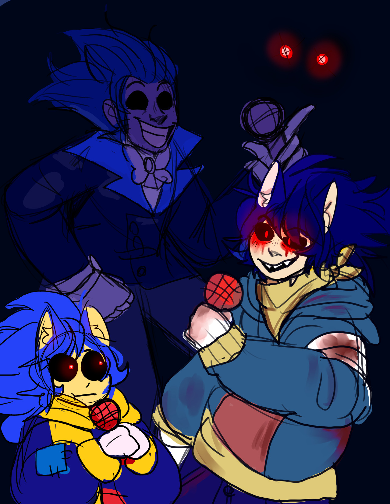 here where i dump my art — Lord X, Majin and Sunky human-ish