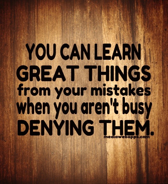 Own up and earn the lesson