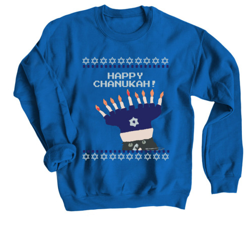 istodayajewishholiday:presenting: this year’s chanukah sweater design!!celebrate the festival of lig