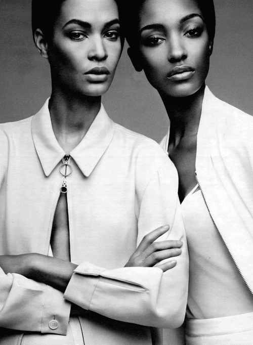 thefashionbubble:  Joan Smalls & Jourdan Dunn in “Spare, Me” for W Magazine February 2014, ph. by Patrick Demarchelier. 