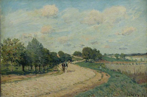 The Route to Mantes, 1874, Alfred SisleyMedium: oil,canvas