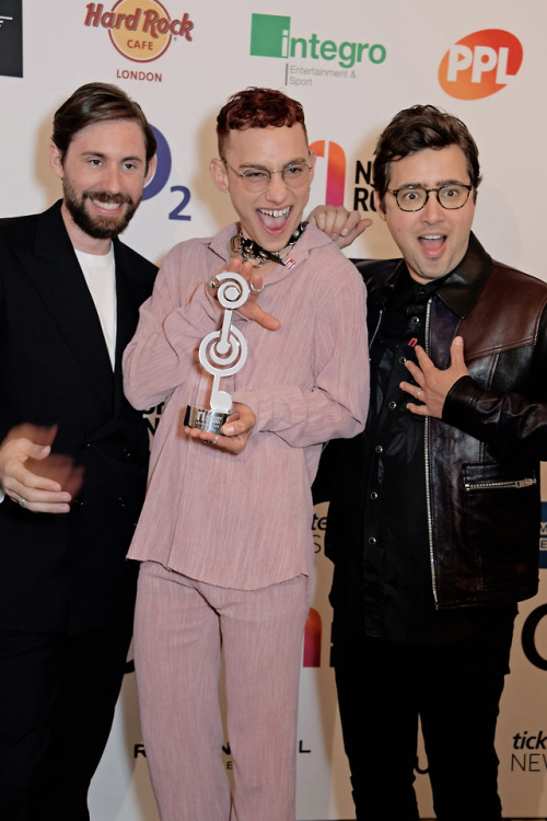 Mikey Goldsworthy, Olly Alexander and Emre Turkmen of Years &amp; Years attend the Nordoff Robbins O