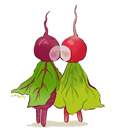 elmobloop:beetroot + her friend radish