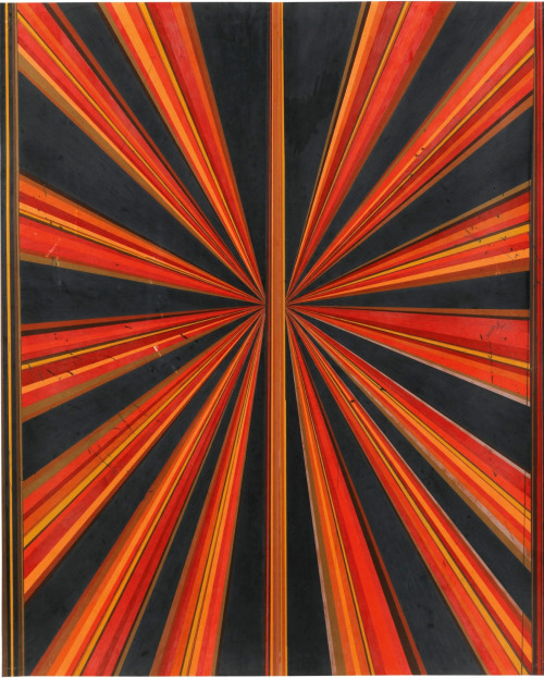 nobrashfestivity:    Mark Grotjahn UNTITLED (RED ORANGE BROWN BLACK BUTTERFLY 560) colored pencil on paper 59 x 48 in. 149.8 x 121.9 cm. Executed in 2005   more  