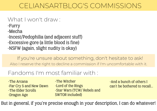 celiansartblog: NEW COMMISSION SHEETThe Coronavirus has me stuck at home for the next five weeks or 