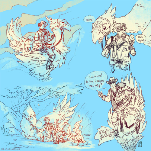Latest sketch dumps involving Kunsel of FFVII - how he spends time with Zack and how he spent time l