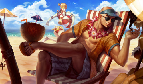 what-is-this-i-dont-even:  durousseau:  liimperatrice:  Pool party splash art  awwwww shit look at Lee Sin bustin a mack on Nidalee also that background for Leona’s tho  Damn check Lee Sin puttin the mackin’ down on Nidalee tho 