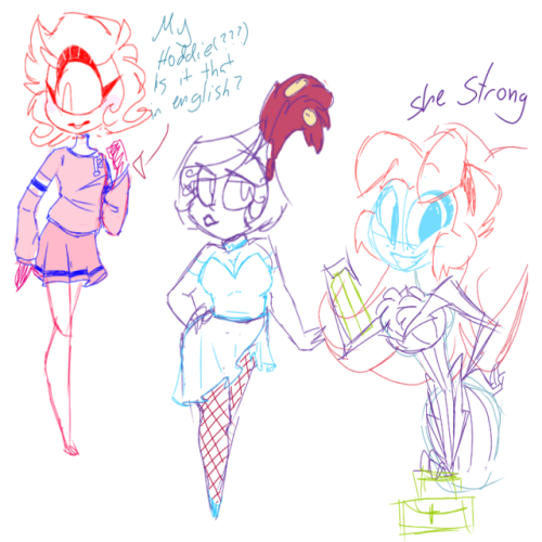 ellen-jello:Doodling some of them girls Also different outfits