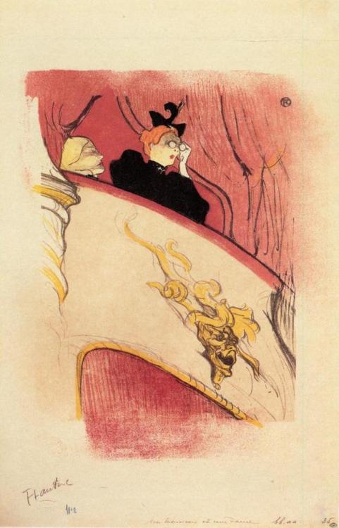 artist-lautrec:The Box with the Guilded Mask, 1893, Henri de Toulouse-Lautrec