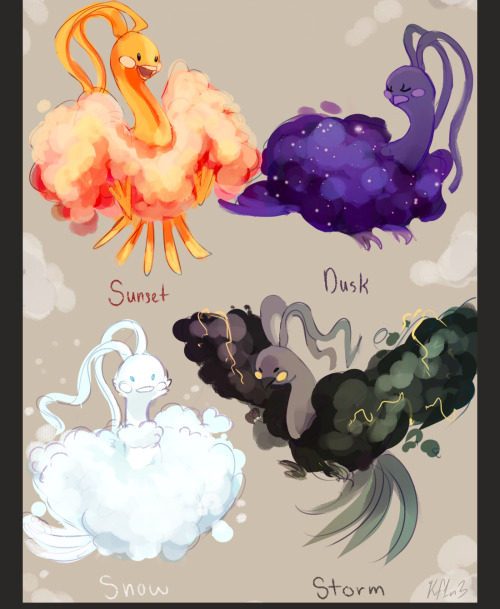 kf1n3:  some pokemon breed variations with my favorite marshmallow