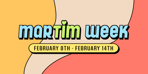 martimweek:[ID: A graphic announcing MarTim Week. It’s a simple graphic with three background colour