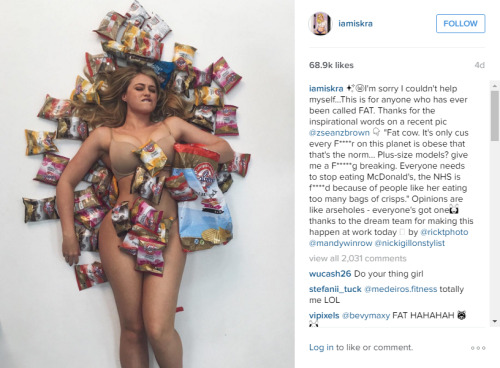 anti-capitalistlesbianwitch:Model Iskra Lawrence Slams Critics Who Call Her “Fat” With t