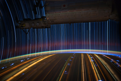 spaceplasma:   Incredible Long Exposure Photographs Shot from Orbit  Wonderful long exposure photographs taken by astronaut Don Pettit. While there are many photos like these taken from the perspective of the Earth’s surface, Pettit’s images are