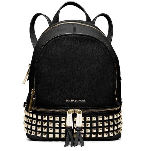 Michael Michael Kors Rhea Studded Leather Mini Backpack ❤ liked on Polyvore (see more leather backpa