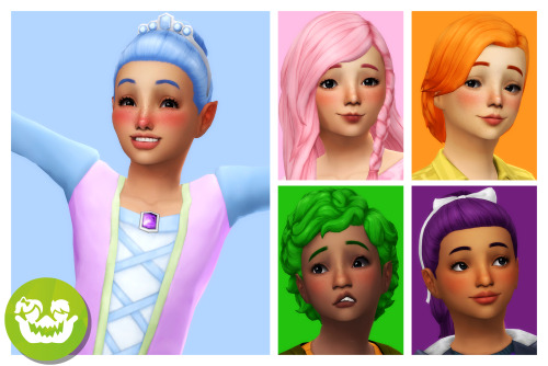 Spooky Kids Room Stuff Hair Recolors - Sorbets by @dcwnandout and @studentthesheepI decided to throw