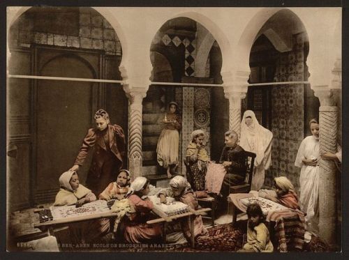  Arab school of embroidery, Algiers, Algeria circa 1899