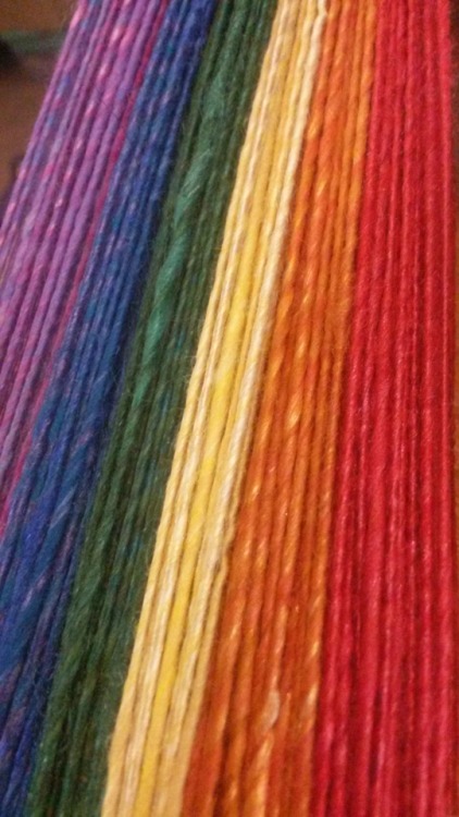 Sneak peek at the rainbow that just came off my bobbin.