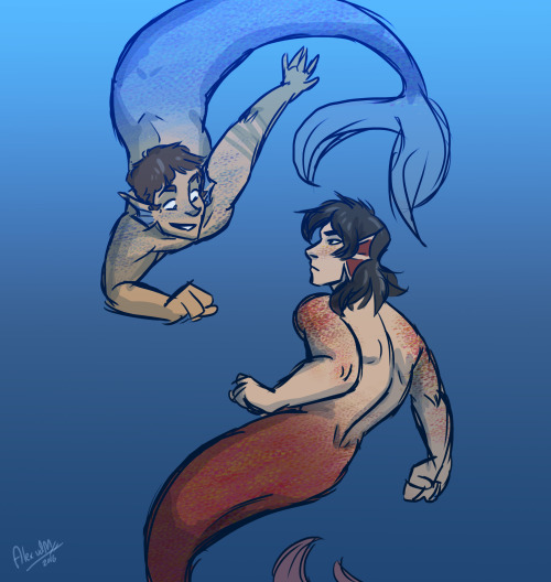 thewinterscribbles: Day 7: Au/CrossoverThis is super late….. Forgive me and take this merpeop