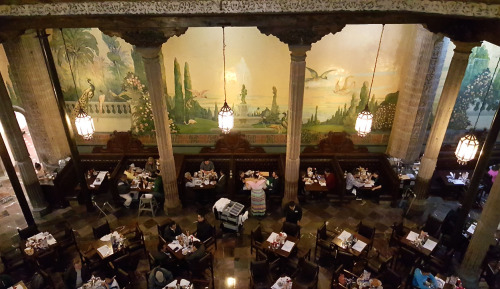 DINING AT SANBORNS - CASA DE LOS AZULEJOS - Mexico CityHouse of Tiles. Mural by Jose Clemente Orozco