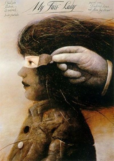 pictorial-metaphors: Wiktor Sadowski  “My Fair Lady” (Poster for play by Bernard Sh