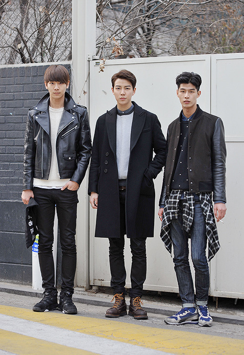 fashionseoul:  Model Lee Cheol Woo, Shin Ji Hoon and Bang Tae Eun Men’s Street